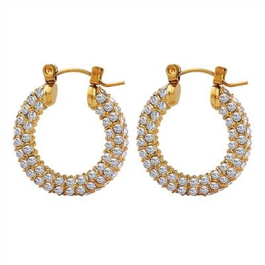 Pave Huggie Hoops