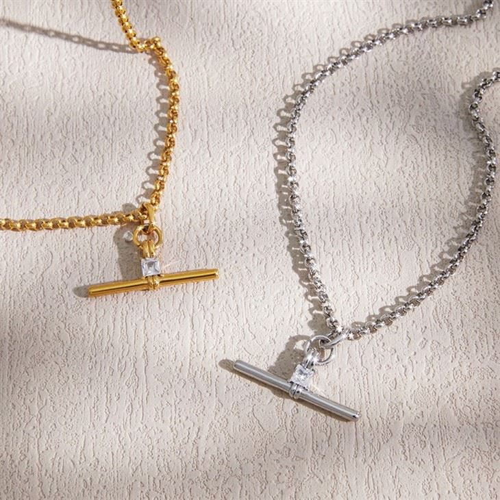 CZ T Bar Necklace price