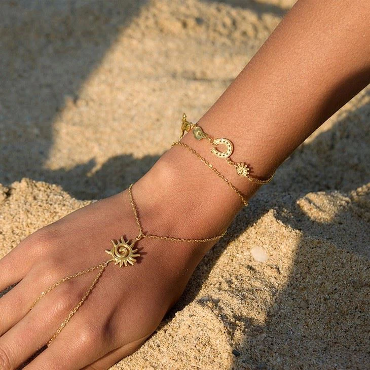 Double Layer Spiral Sun Hand Chain suppliers