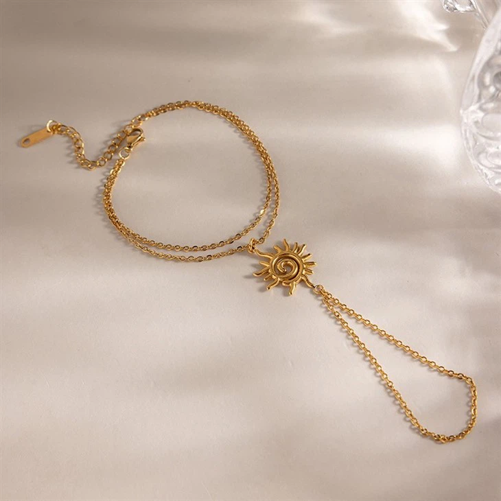 Double Layer Spiral Sun Hand Chain best