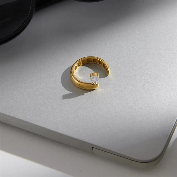 Smooth Thick Open Teardrop Band high quality