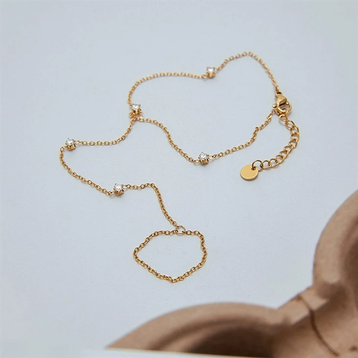 Zircon Linked Finger Bracelet best